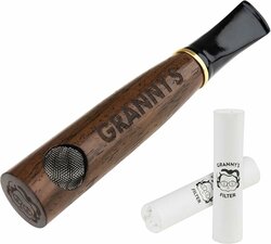  GRANNY&#039;S PREMIUM HOLZPFEIFE MIT 9MM AKTIVKOHLEFILTER | PURPFEIFE