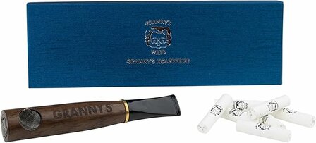  GRANNY&#039;S PREMIUM HOLZPFEIFE MIT 9MM AKTIVKOHLEFILTER | PURPFEIFE