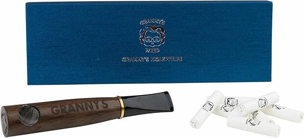  GRANNY'S PREMIUM HOLZPFEIFE MIT 9MM AKTIVKOHLEFILTER | PURPFEIFE