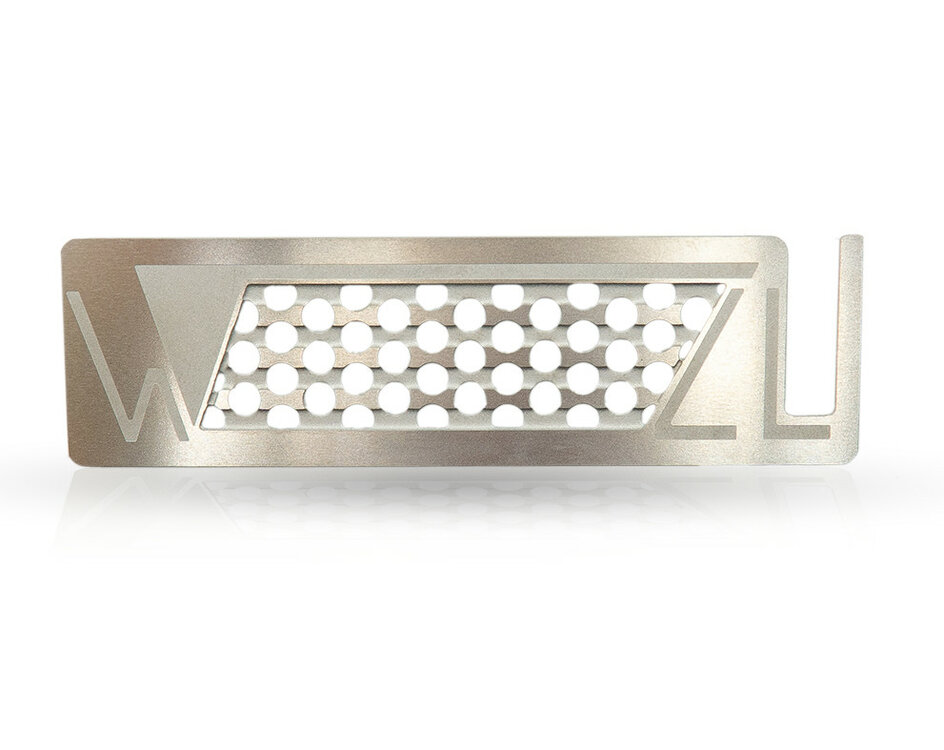 Woodzl Edelstahl Grinderkarte mit Stopfer