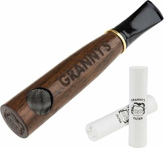  GRANNY'S PREMIUM HOLZPFEIFE MIT 9MM AKTIVKOHLEFILTER | PURPFEIFE